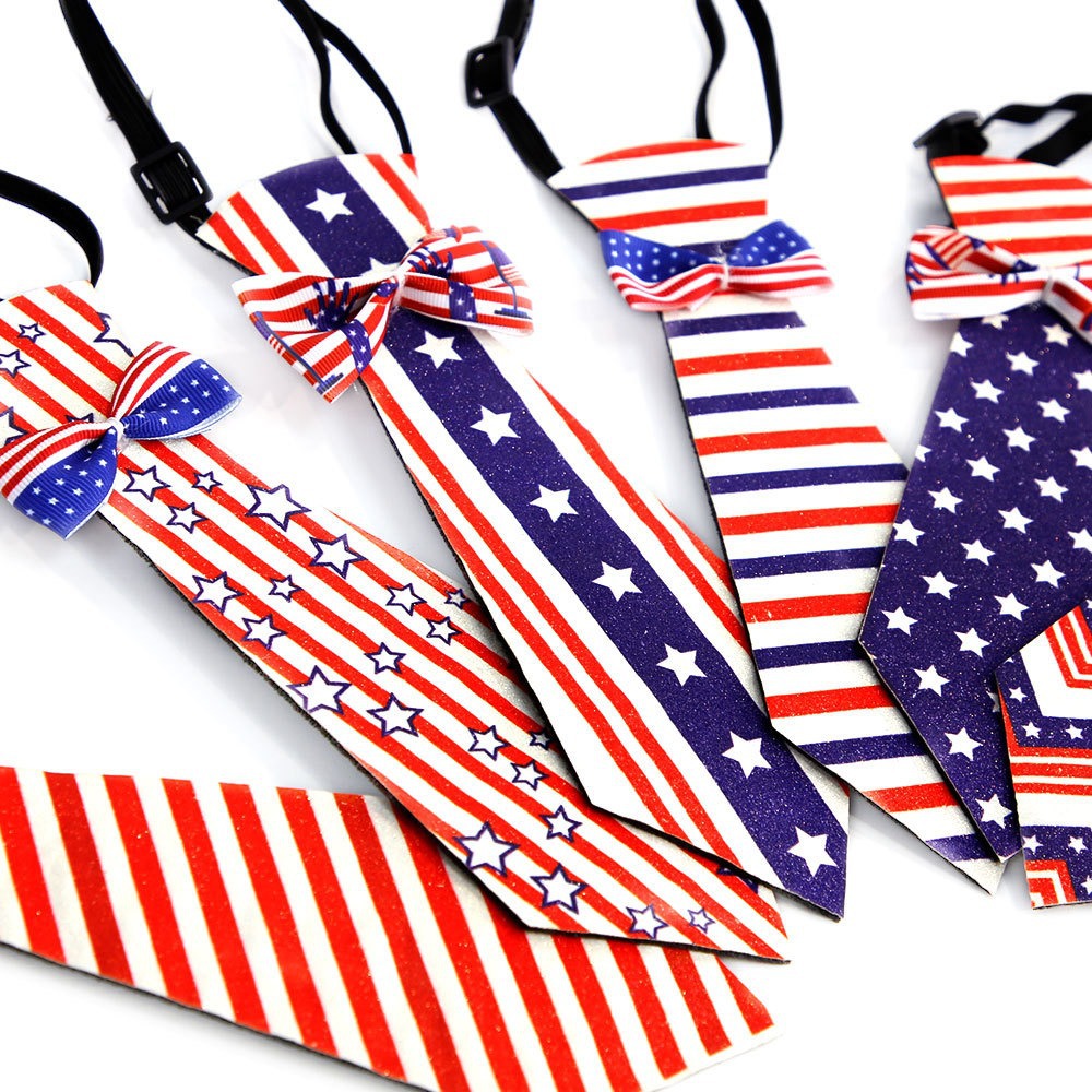 Bow Tie Pre Tied - Independence Day Patriotic American Flag Pre-Tied