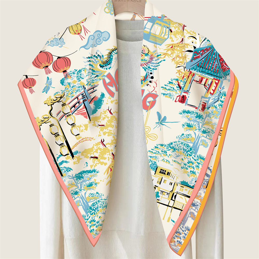 90CMTwill Silk Scarf Women Dou - Scarf Silk Square recension och pris