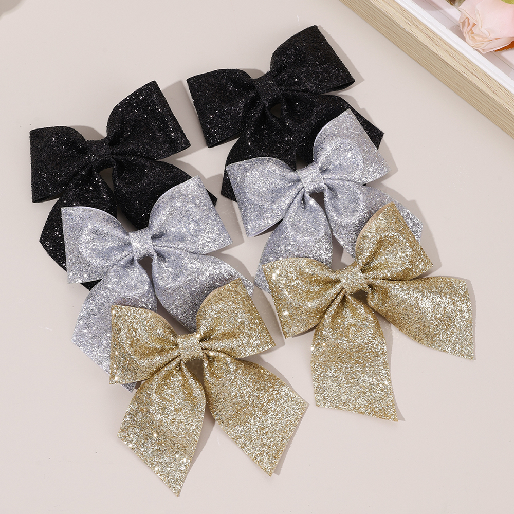 6Pcs Sparkling Bow Hair Clips  - Tie Clip Silver recension och pris