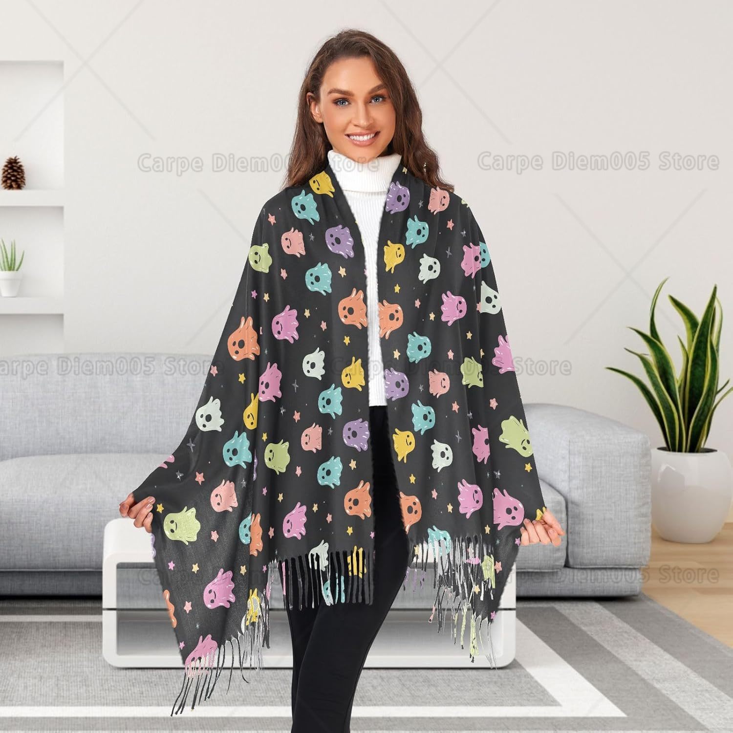Women's Halloween Ghost Scarf  - Pashmina Wrap Large recension och pris