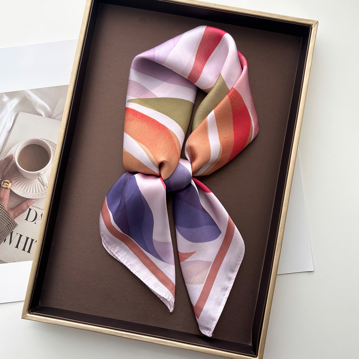 Design Print Women Silk Imitat - Scarf Silk Square recension och pris