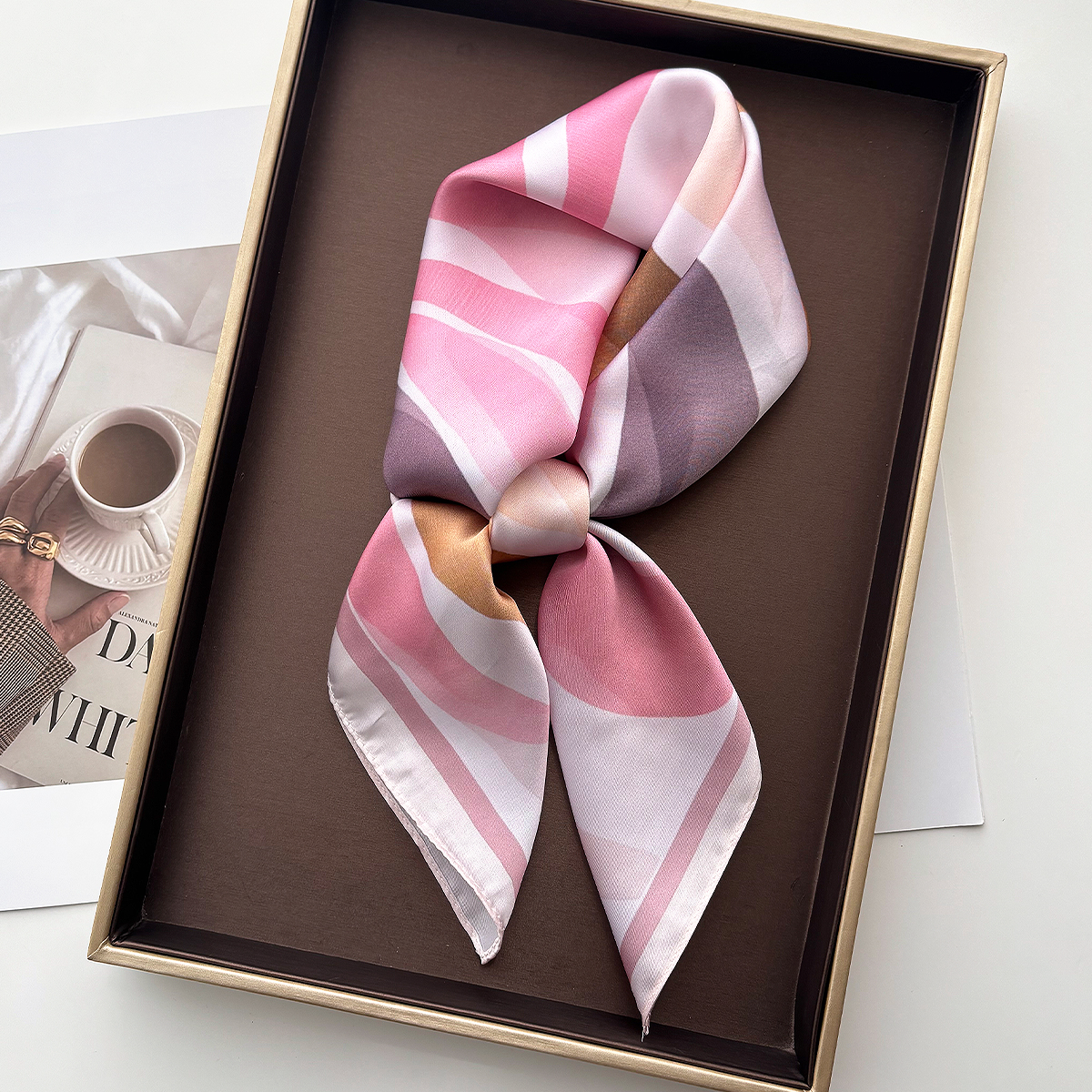 Design Print Women Silk Imitat - Scarf Silk Square recension och pris