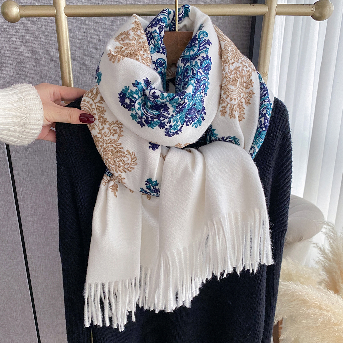 Women Fashion Winter Warm Cash - Woven Scarf Blanket recension och pris