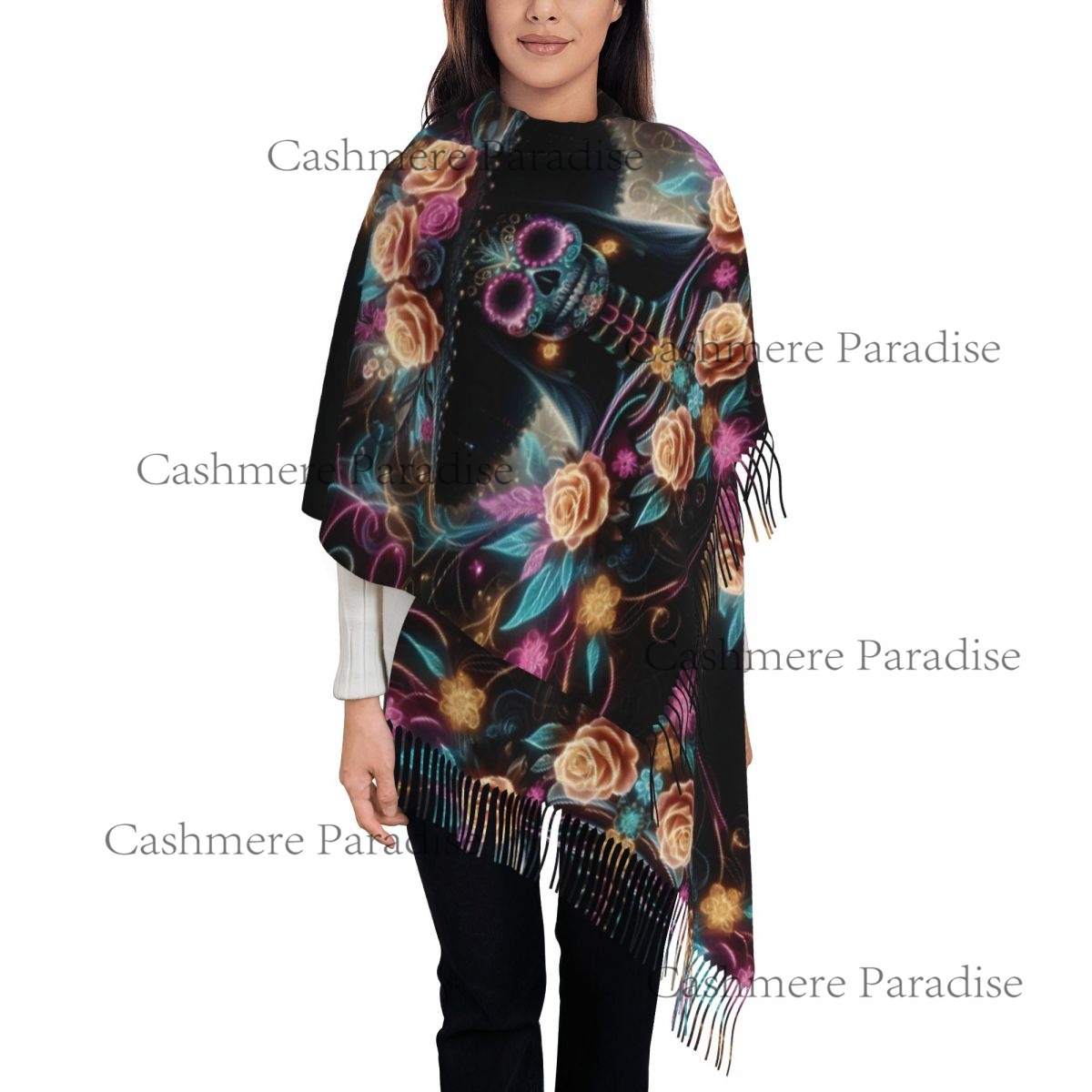 Mexico Skull Woman Vintage Sty - Pashmina Wrap Large recension och pris