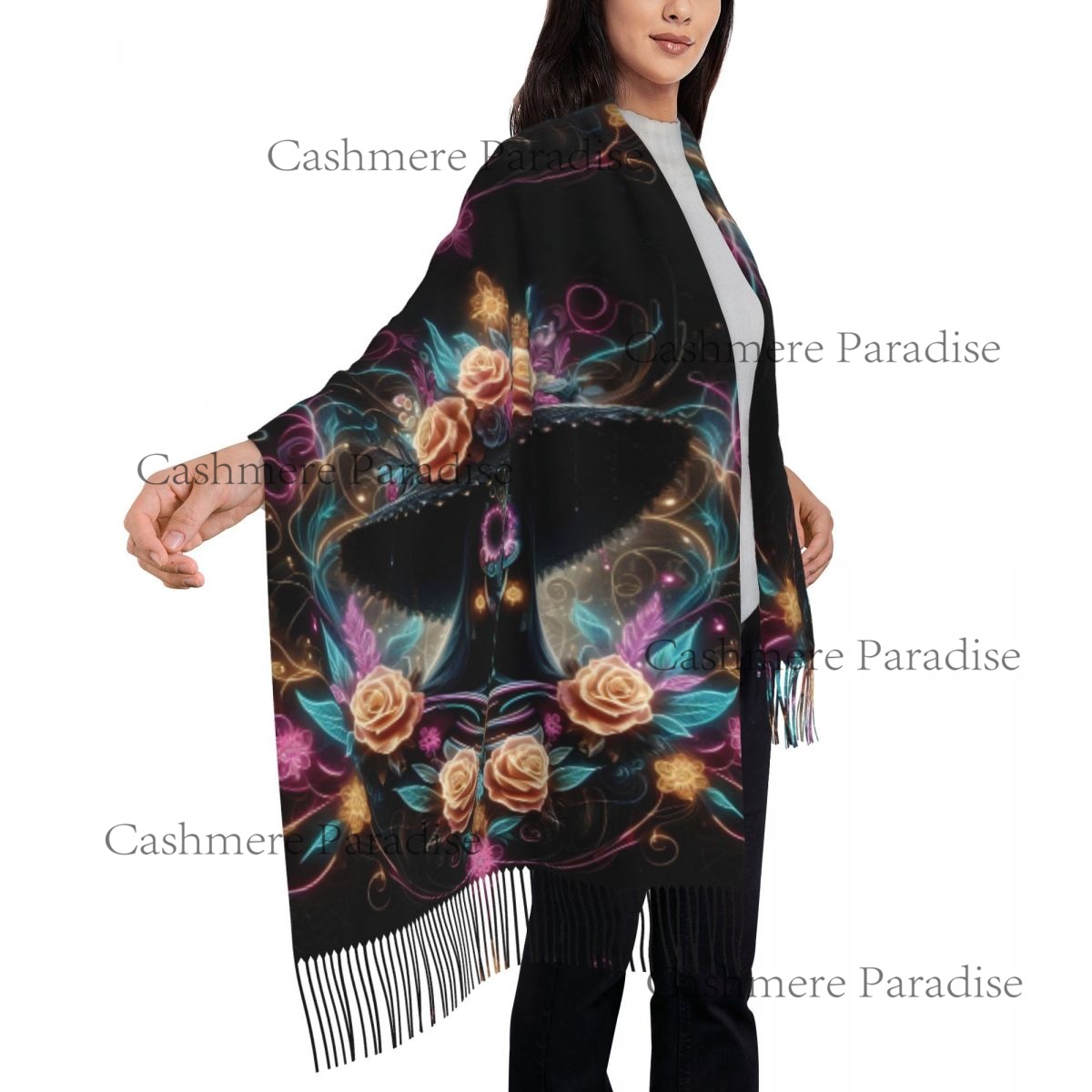 Mexico Skull Woman Vintage Sty - Pashmina Wrap Large recension och pris