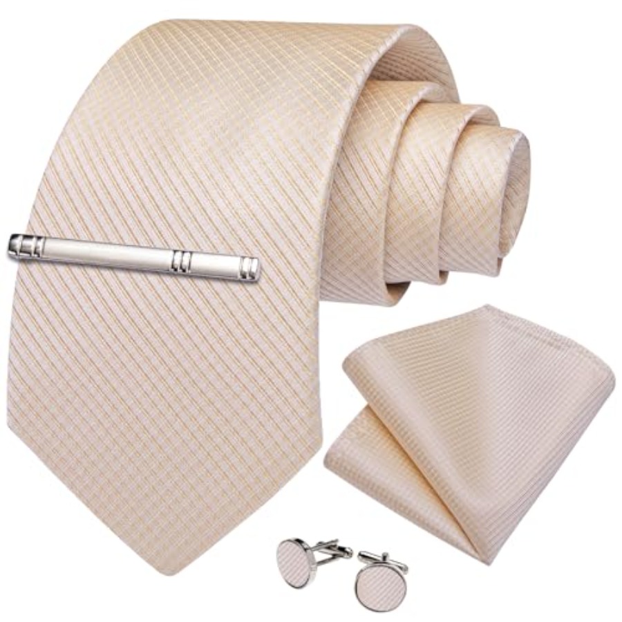 Plaid Ties for Men Silk Checke - Pocket Square Set recension och pris