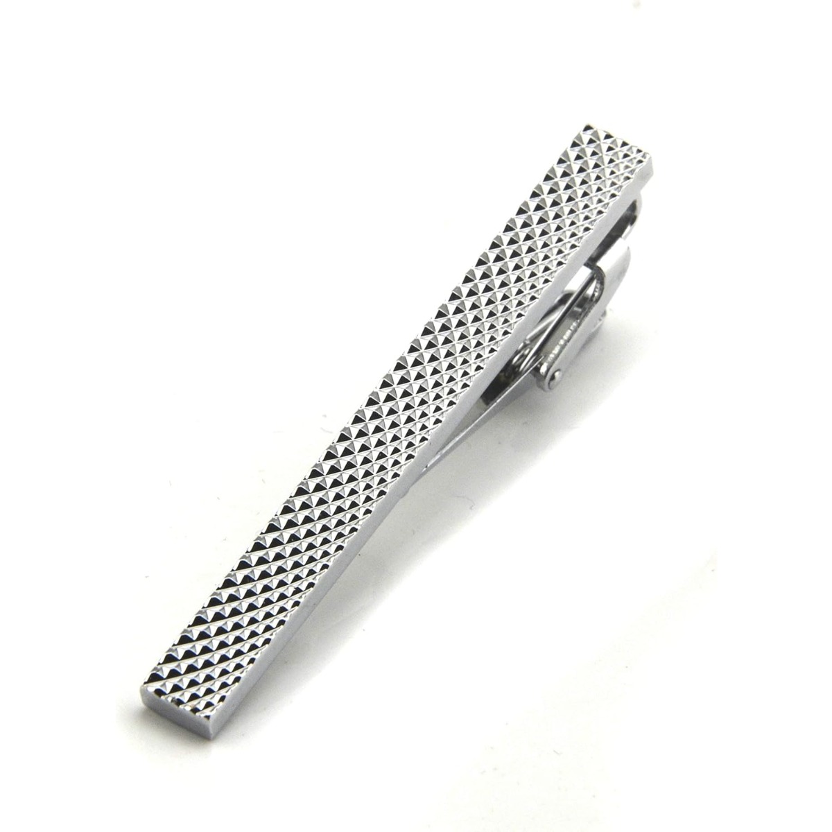 Set of 4 Silver Metal Necktie  - Tie Clip Silver recension och pris