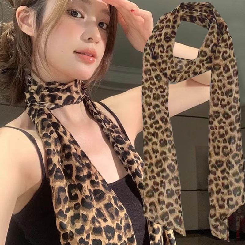 Leopard Print Scarf Retro Polk - Silk Tie Striped recension och pris