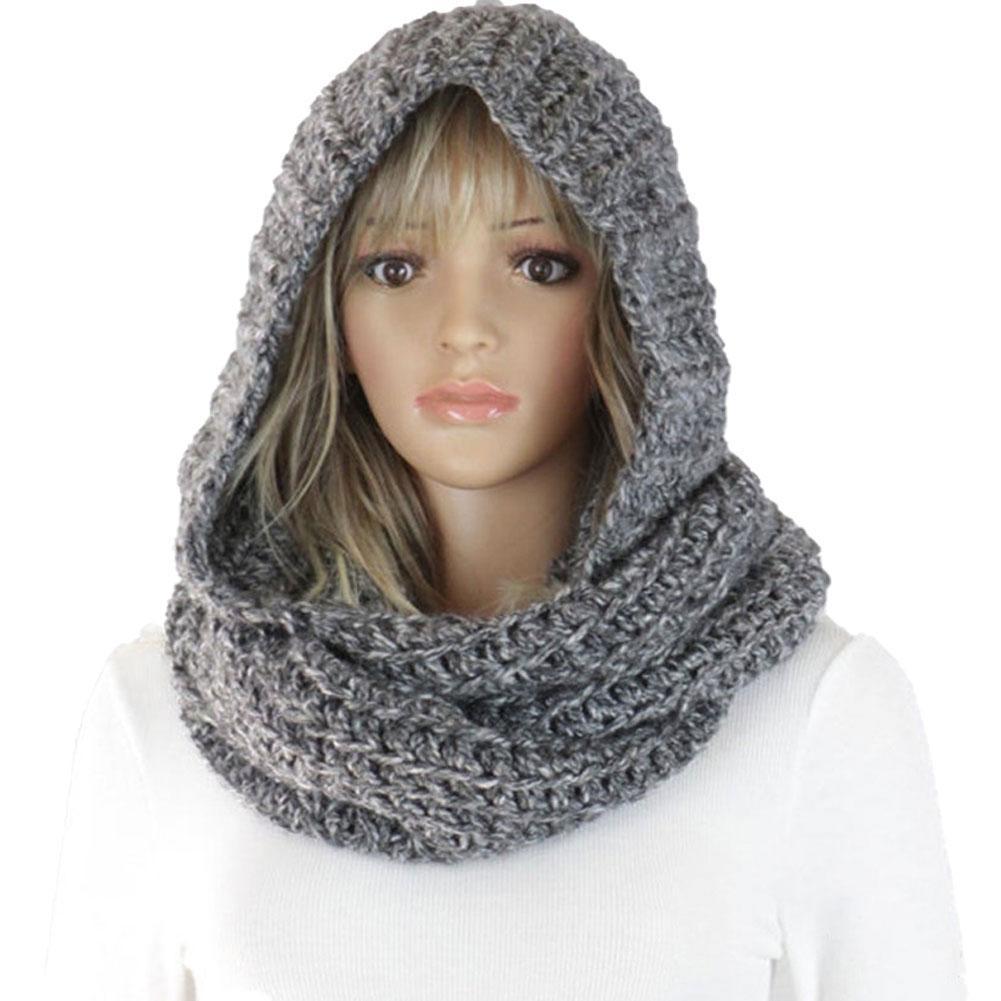 Knitted Hooded Scarf Winter Wo - Infinity Scarf Knit recension och pris