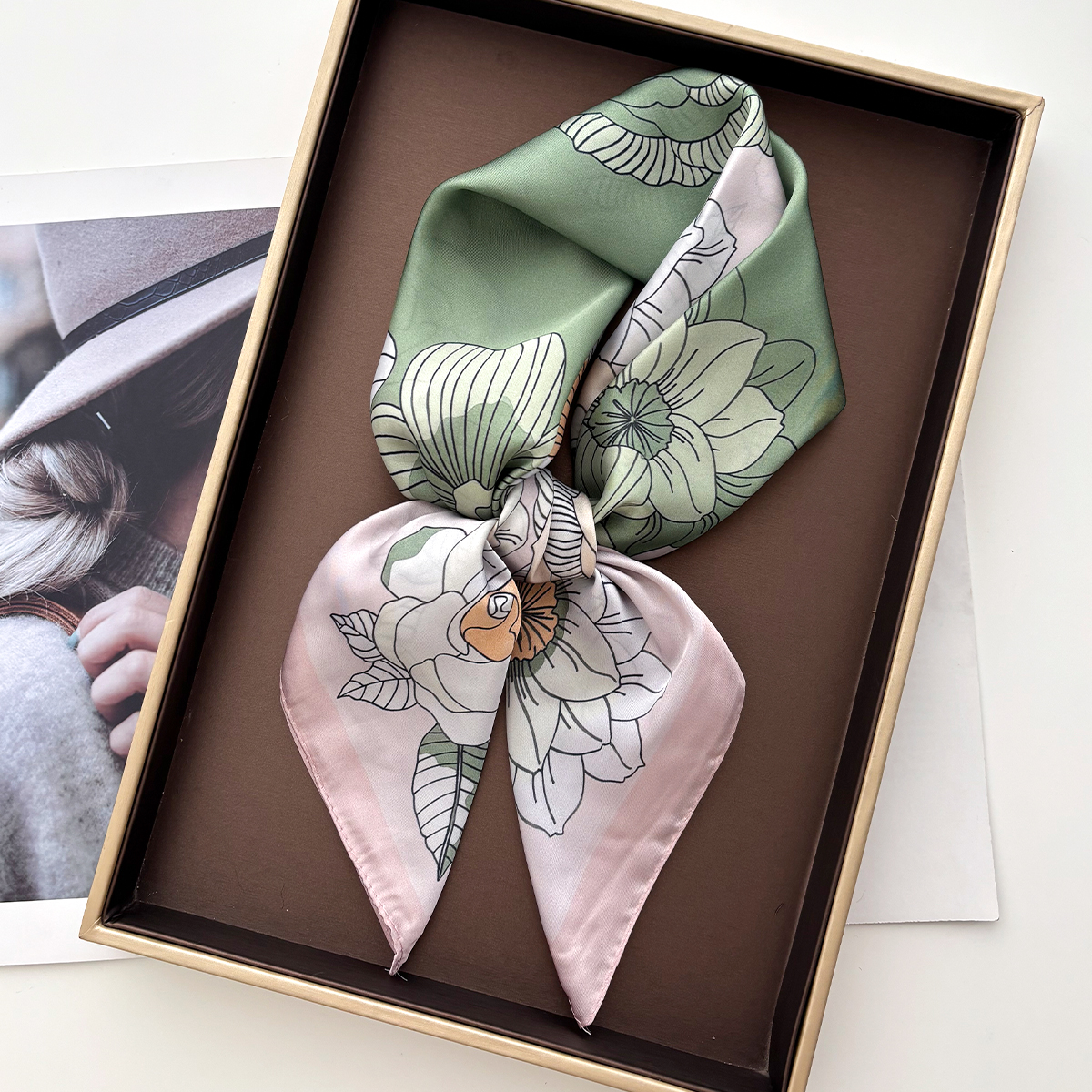 Printed Square Scarf For Women - Scarf Silk Square recension och pris