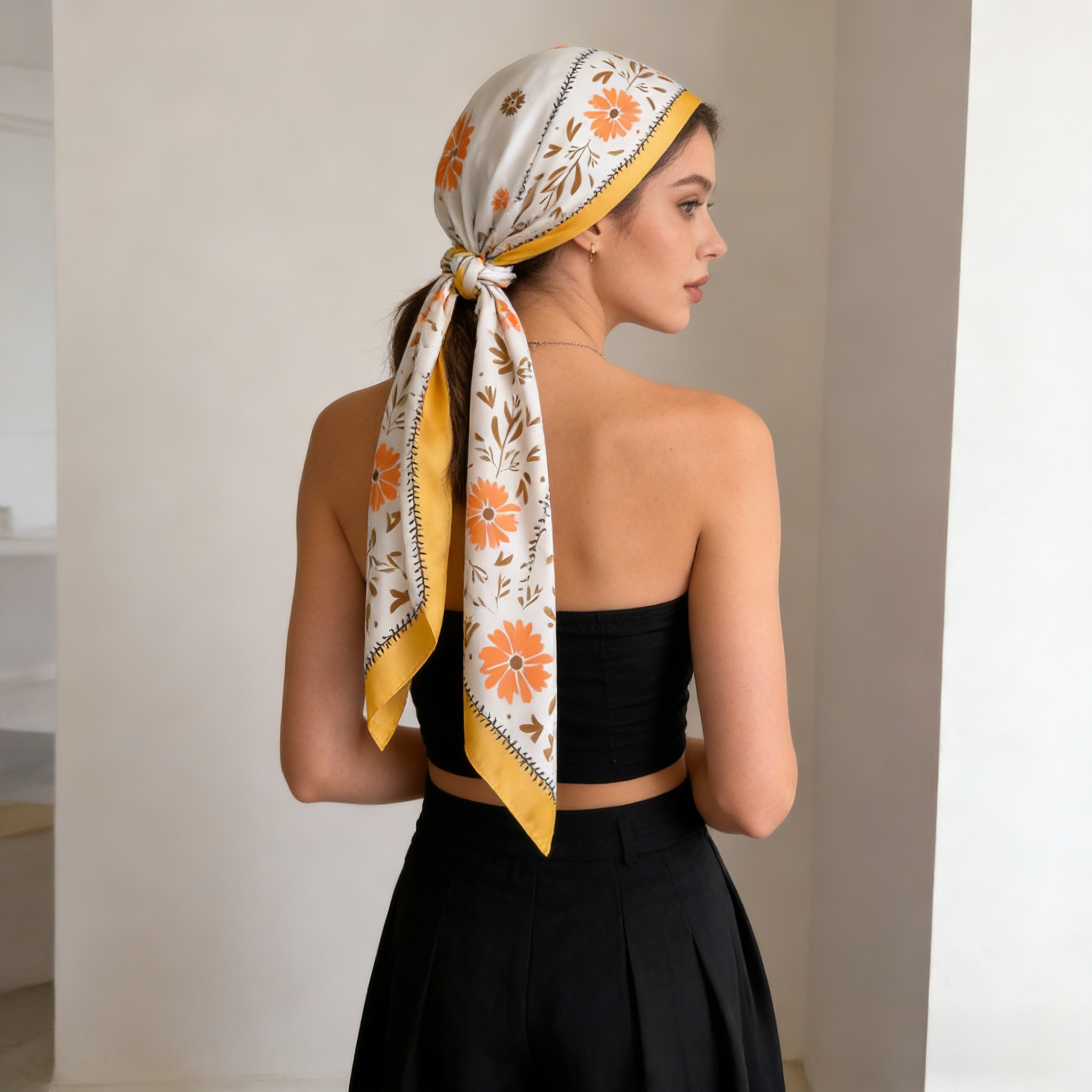 1Pc new printed fashion silk s - Scarf Silk Square recension och pris