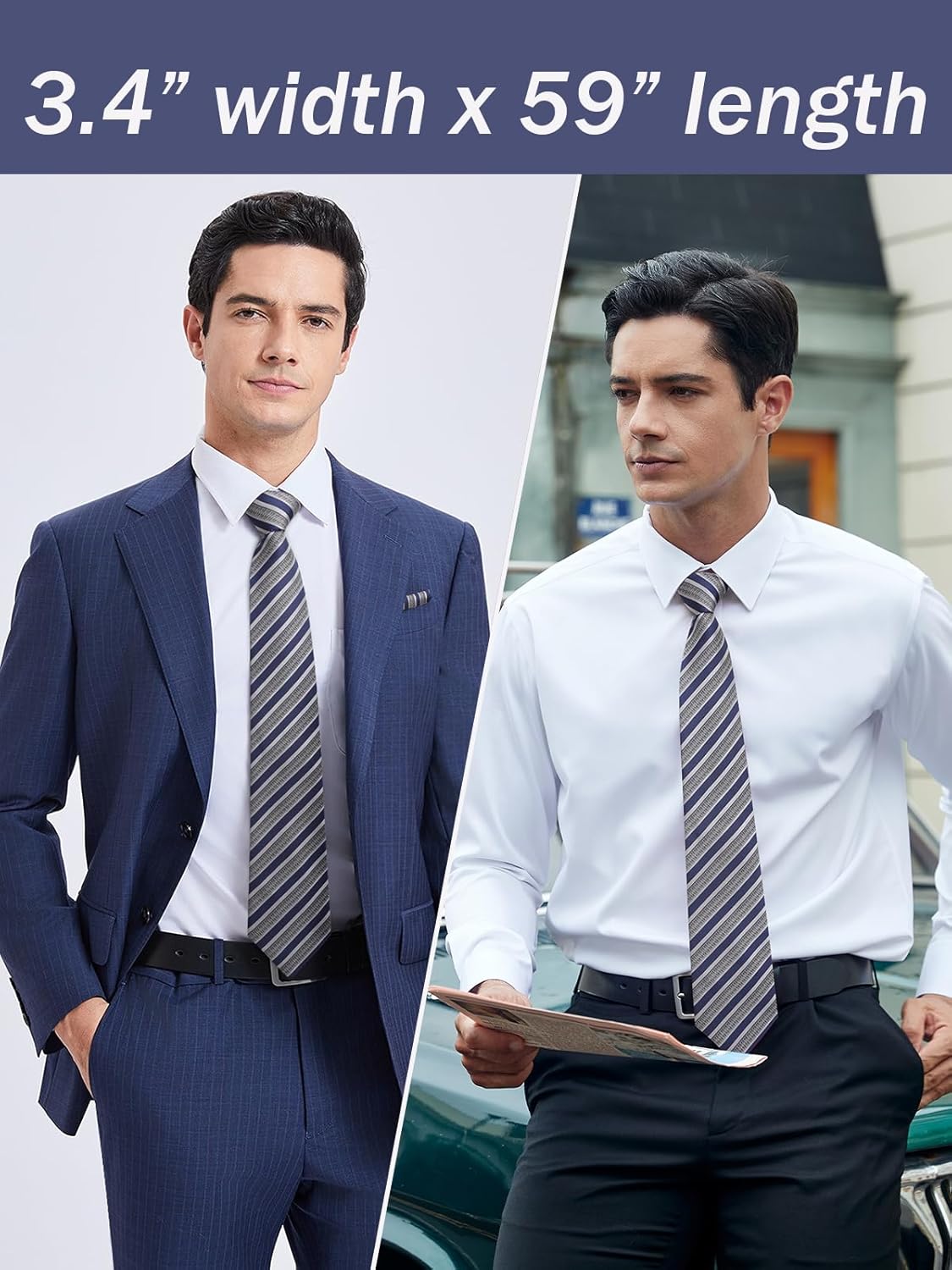 Men's Stripe Tie & Pocket Squa - Handkerchief Cotton Men recension och pris