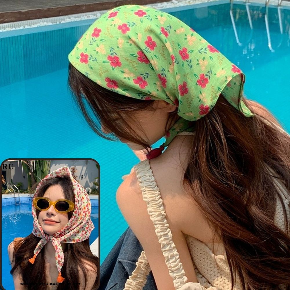 Summer Scarf Colorful Flower P - Bandana Cotton recension och pris
