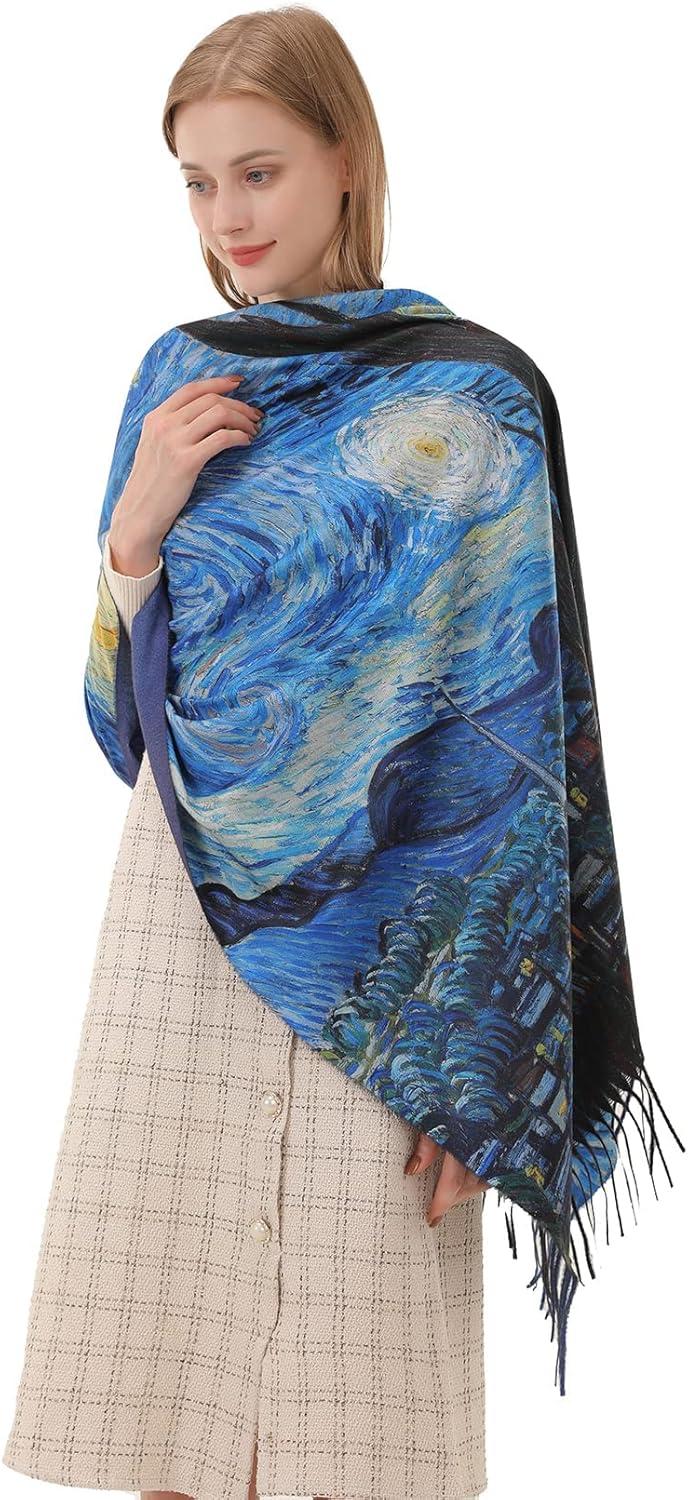 Star Sky Vintage Oil Painting  - Pashmina Wrap Large recension och pris