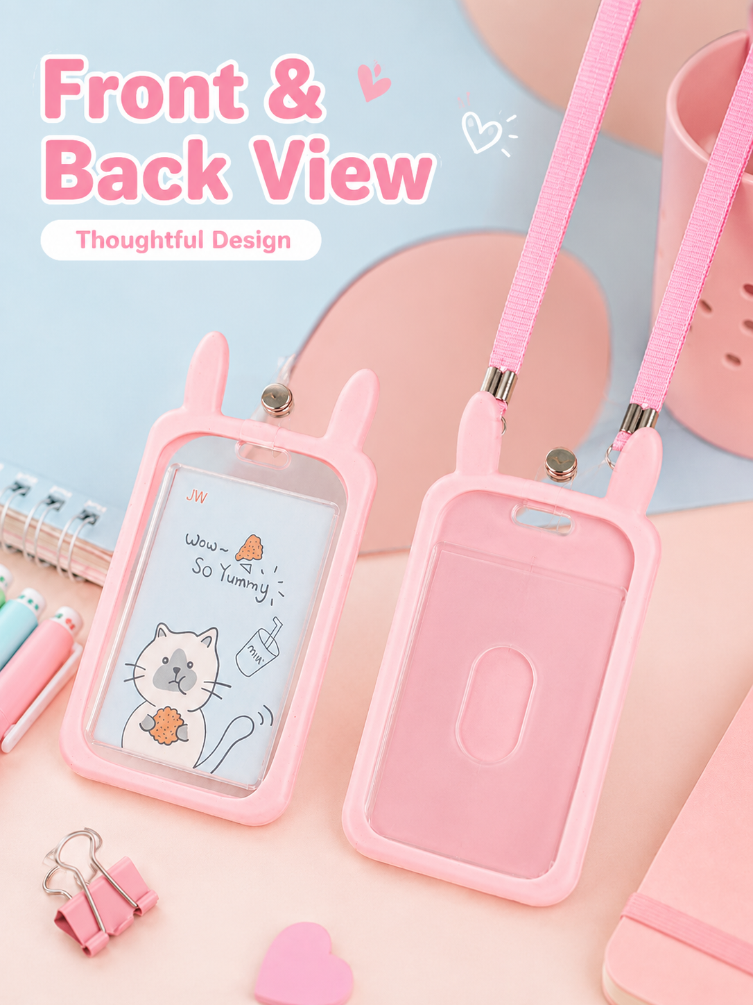Cute Cartoon Transparent ID Ba - Lanyard Badge Holder recension och pris