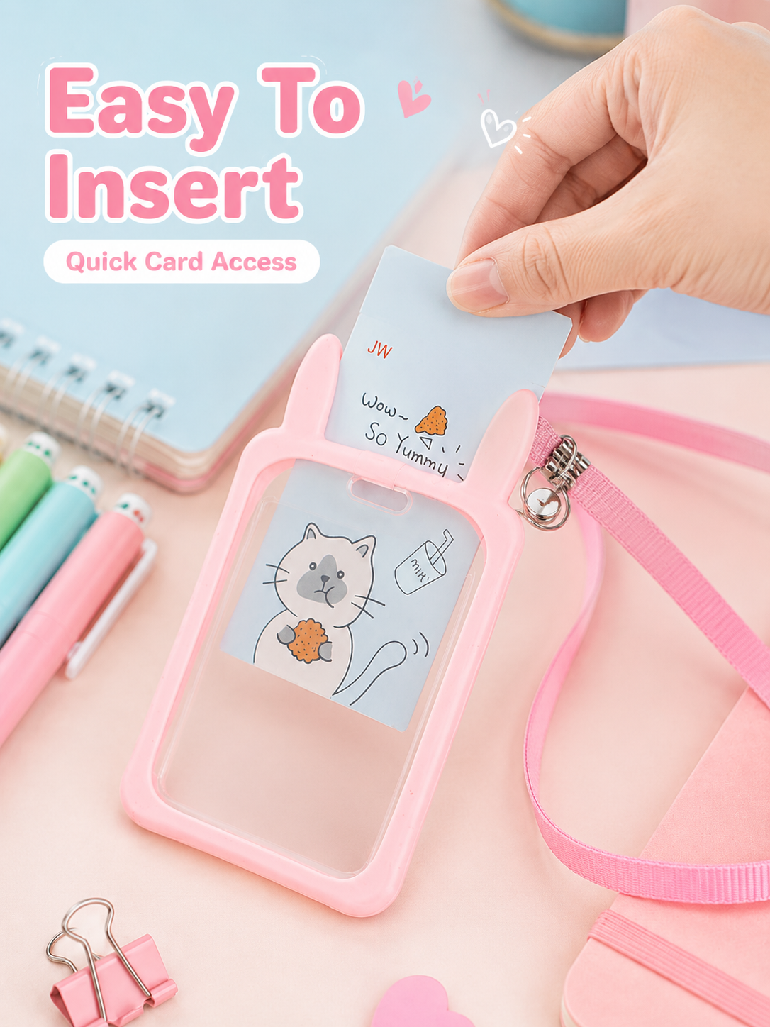 Cute Cartoon Transparent ID Ba - Lanyard Badge Holder recension och pris