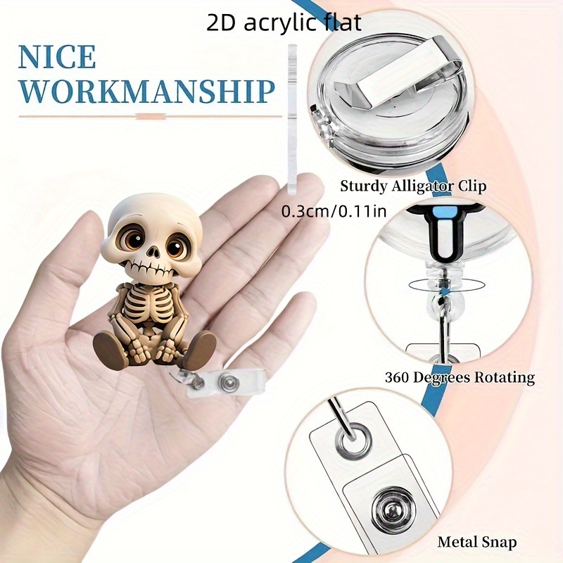 2D Flat, Acrylic Dazed Skull H - Lanyard Badge Holder recension och pris