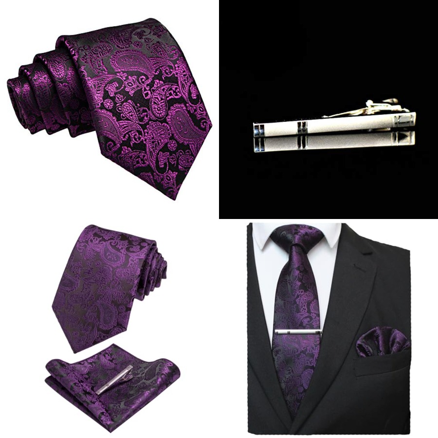Mens Solid Color Paisley Neckt - Pocket Square Set recension och pris